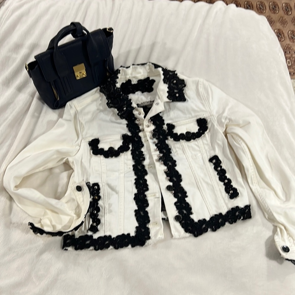 Vintage Calvin Klein vintage Upcycled White Jean Jacket